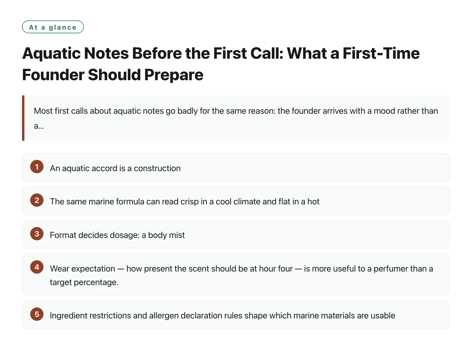 Aquatic Notes Before the First Call: What a First-Time Founder Should Prepare——全文要点速览